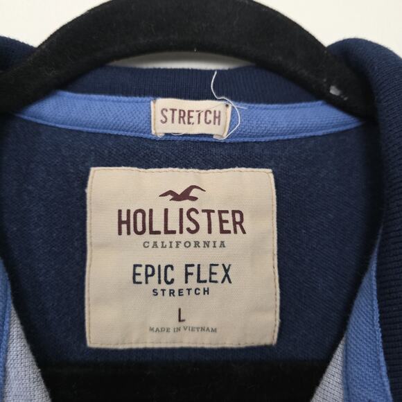 Vintage Y2K Hollister Shirt Men L Blue Ombre Embroidered Logo Tee Surf Skater - Picture 5 of 8